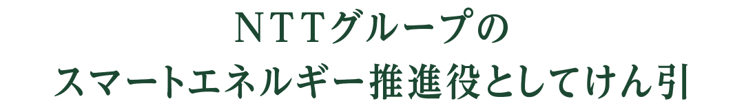 NTTグループのスマートエネルギー推進役としてけん引