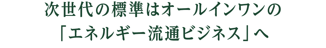 次世代の標準はオールインワンの「エネルギー流通ビジネス」へ
